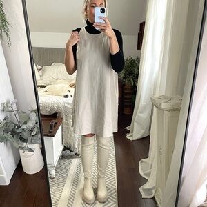 Earthaddict Cotton Neutral Minimalist Organic Tank Dress - Taupe